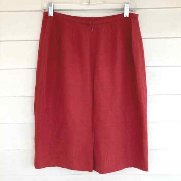Dana Buchman Red Silk Blend Lined Zippered Pencil Skirt Sz 10 - Picture 3 of 5